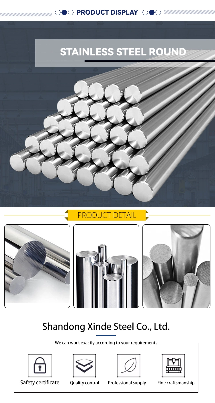 Polished 201 304 316 316L 310 347 309S Stainless Round Steel Bar 3mm Ss Rod