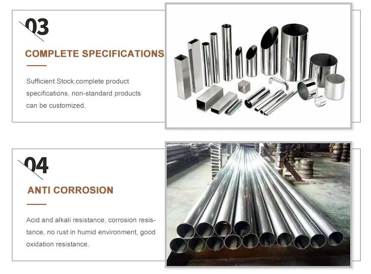 Ss 201 304 316 310S 309S Square Round Stainless Seamless Steel Pipe