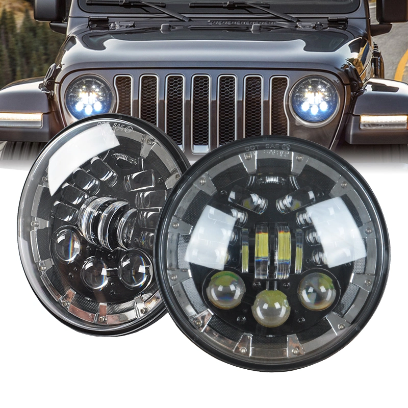 7 Inch 12V Car Round Headlamp Offroad Round LED Auto Headlight for Motorcycle Jeep