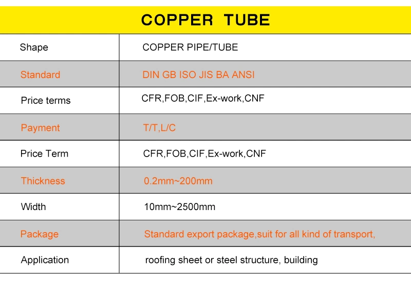 Wholesale Various Specifications Thin Wall Brass 8mm Copper Tubing Pipe Refrigeration Copper Tube