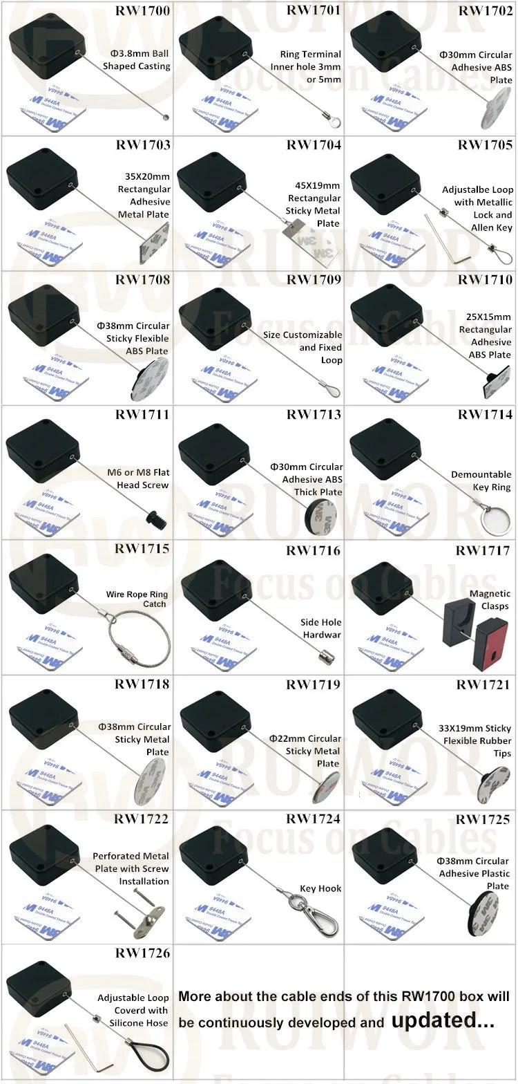 RW1718 Square Security Tether Plus Dia 38mm Circular Sticky Metal Plate