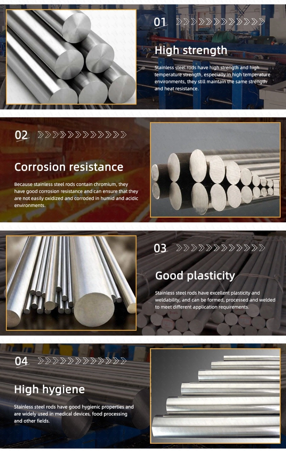1. High Quality 2mm 3mm 6mm Ss400 1020 304 A36 Cold Rolled Stainless Steel Round Bars