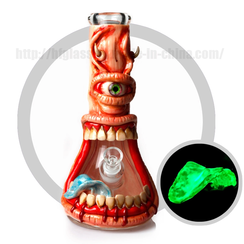 12.5 Inches 7mm Thick Glass 3-D Hand Painting Straight Smoking Glass Water Pipe Wholesale Price