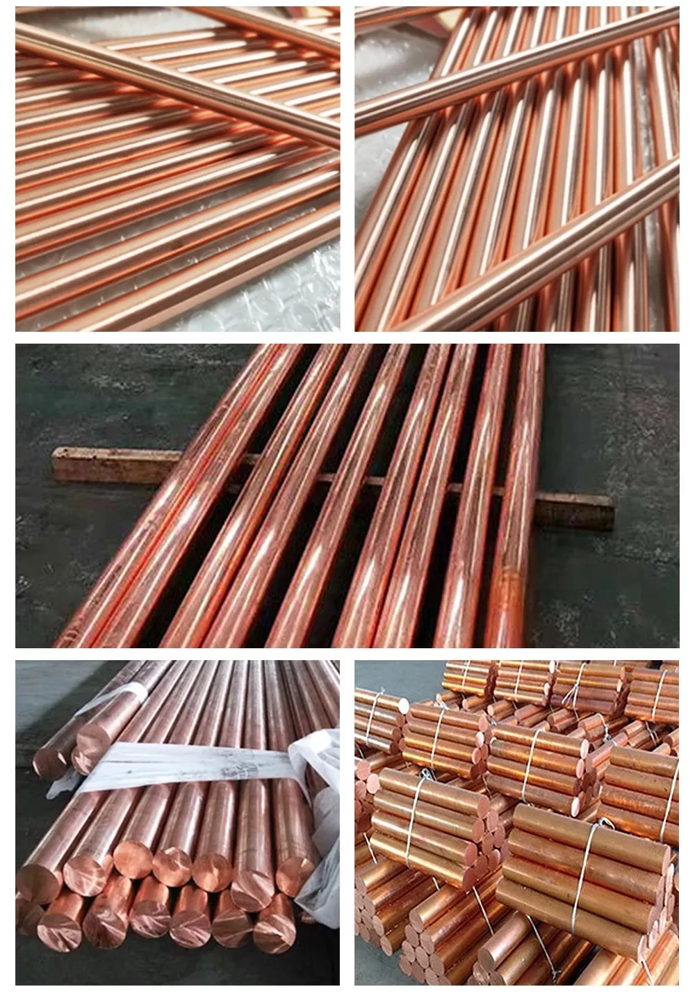 High Quality C11000 C12200 C11000 C12000 C101 H62 H59 Dia 2-90mm Hard Half-Hard 99.9% Pure Round Rod Copper Bar