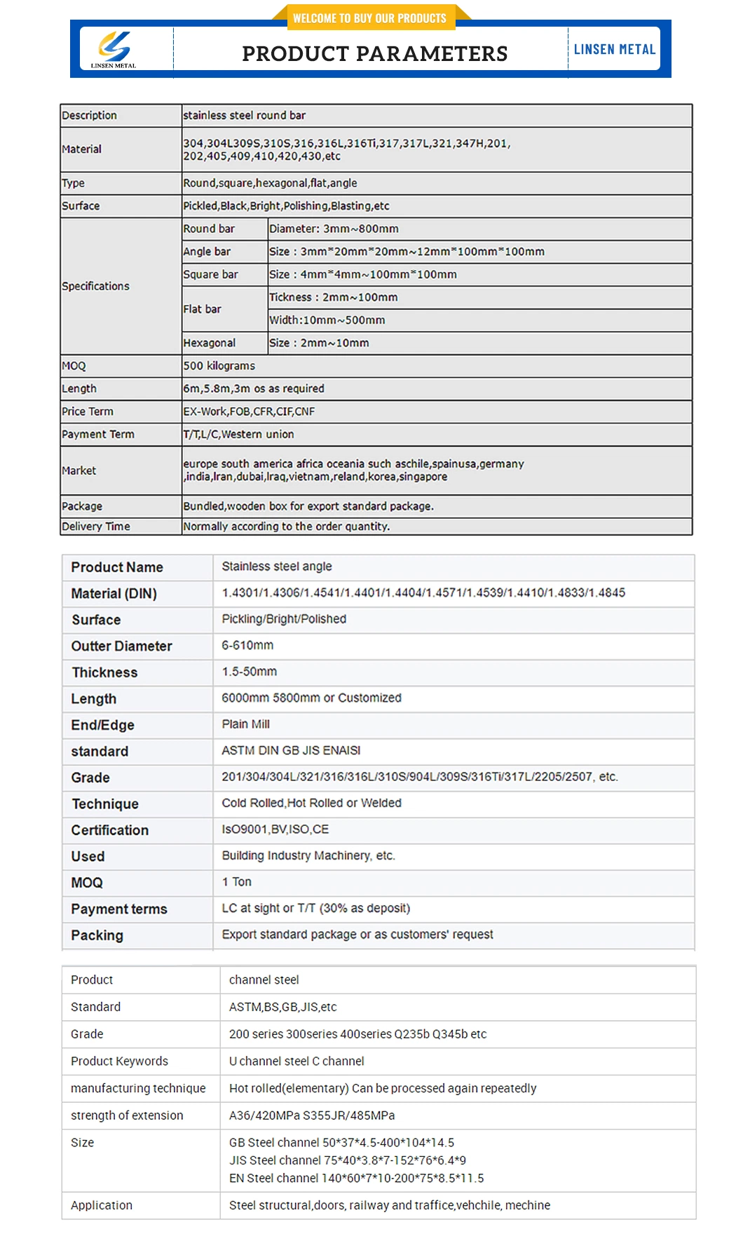 304 316L 310S 409 410 420 430 431 420f 430f 444 Stainless Steel Ss Round Bar ASTM A276 Stainless Steel Round Rod/Bar