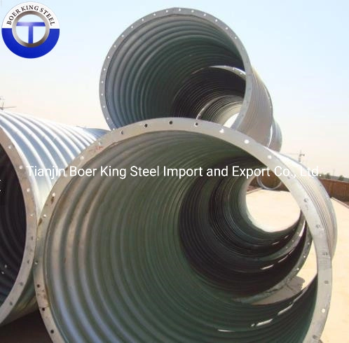 ASTM A500 Ss400 Corrugated Galvanized Steel Culvert Galvanized Round Tube Corrugated Gi Culverts Steel Tube