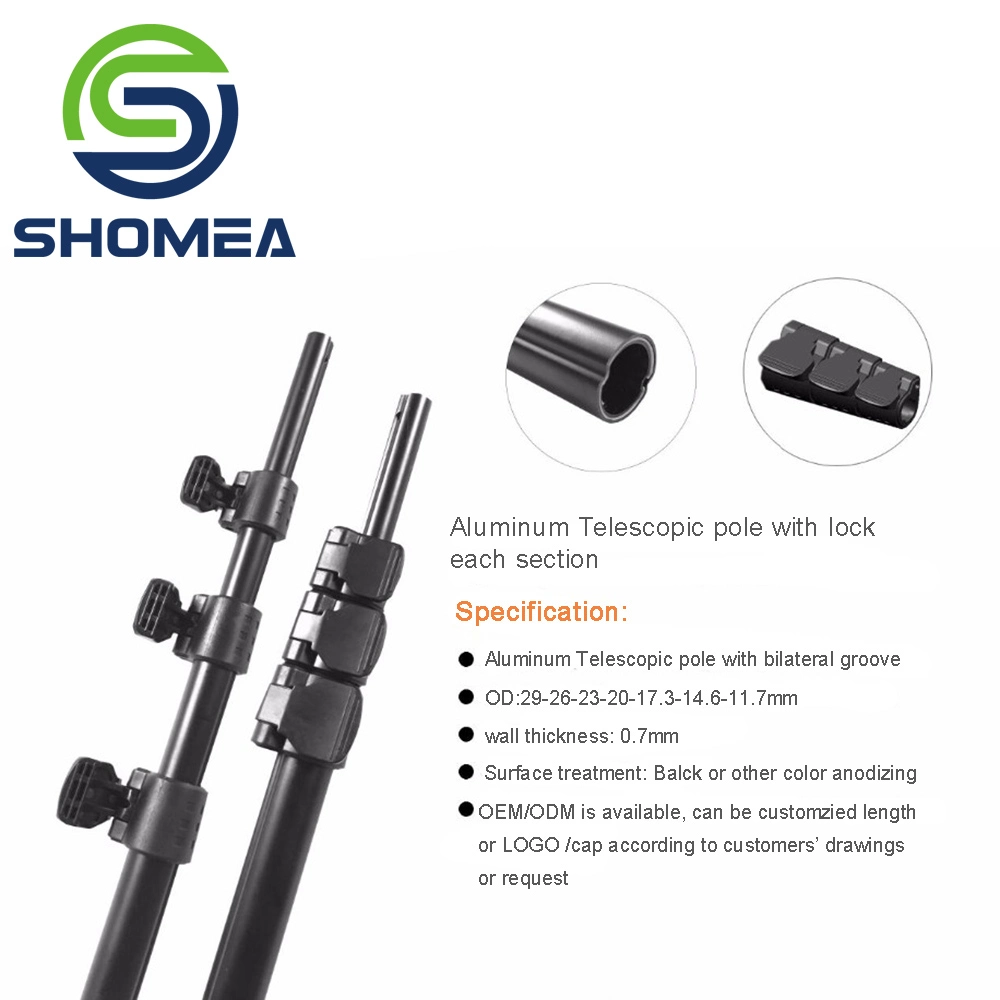 Shomea Customized Aluminum Telescopic Flip Lock Pole Portable Tool Pole