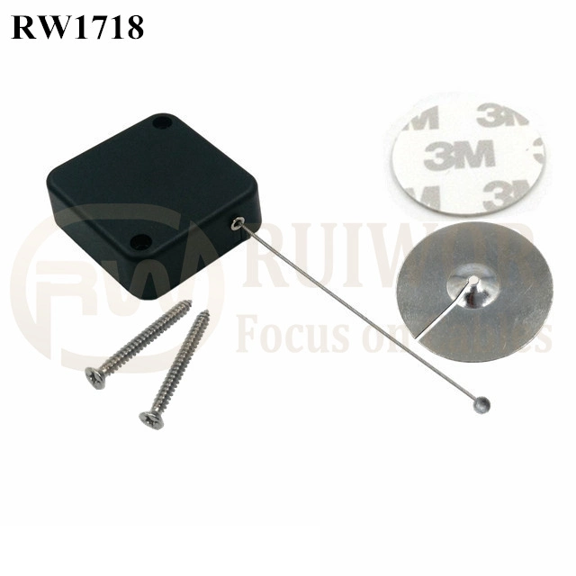 RW1718 Square Security Tether Plus Dia 38mm Circular Sticky Metal Plate