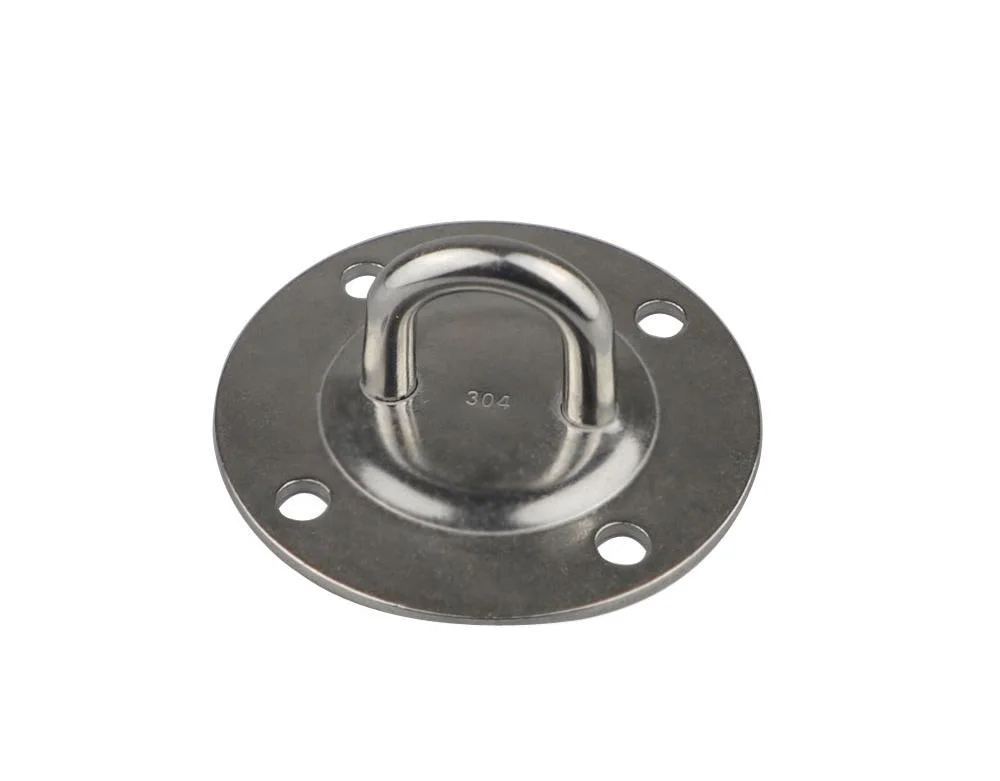 Investment Casting Stainless Steel Round Eye Plate with Four-Hole Circle Hardware for Door Clasp and Wall Mount Hanging