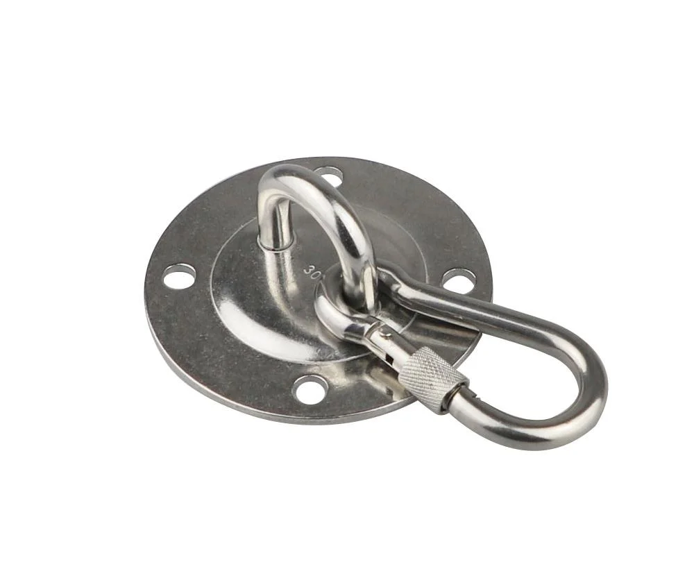 Investment Casting Stainless Steel Round Eye Plate with Four-Hole Circle Hardware for Door Clasp and Wall Mount Hanging