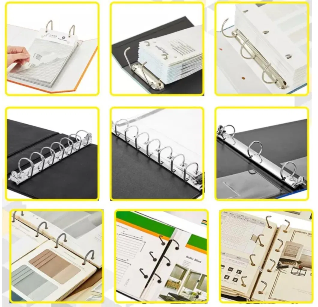 Office School Supplies Metal 4 Holes Ring Binder Clip Round Ring Mechanism Paper Metal Clip