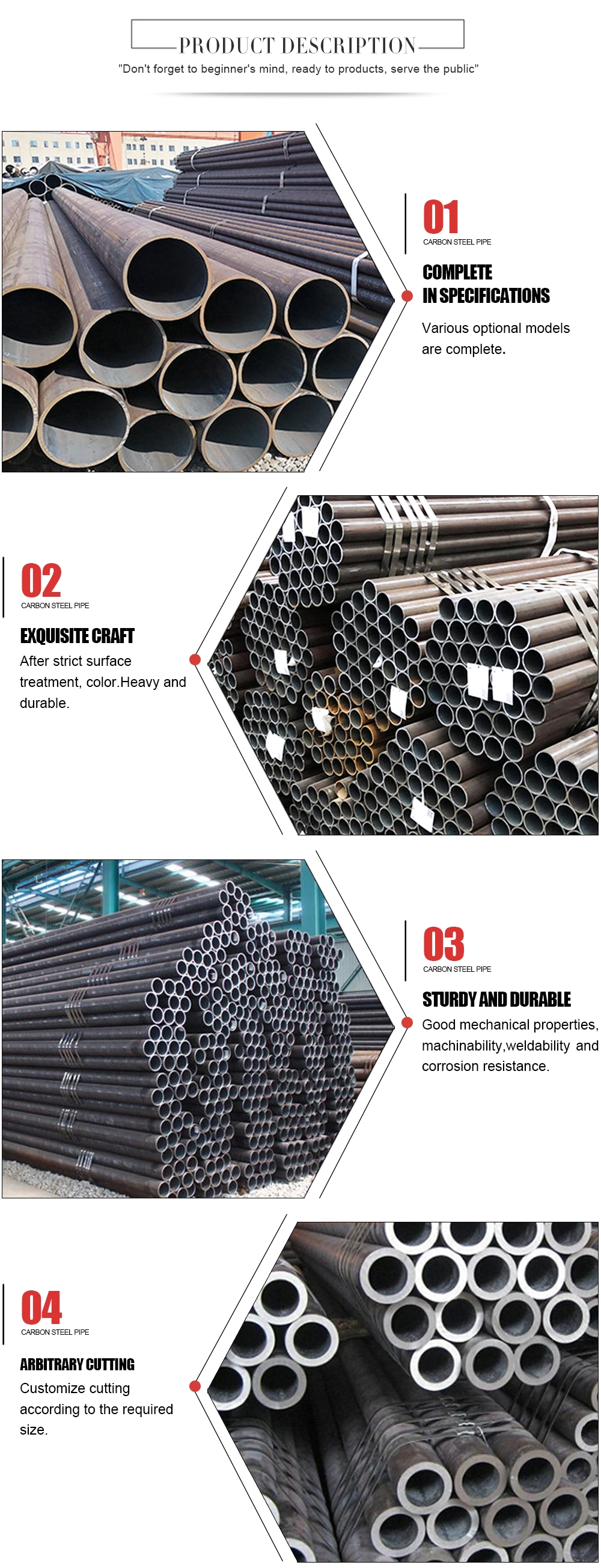 High Precision Q235 Q235B Q195 Ss400 Carbon Steel Pipe Tube