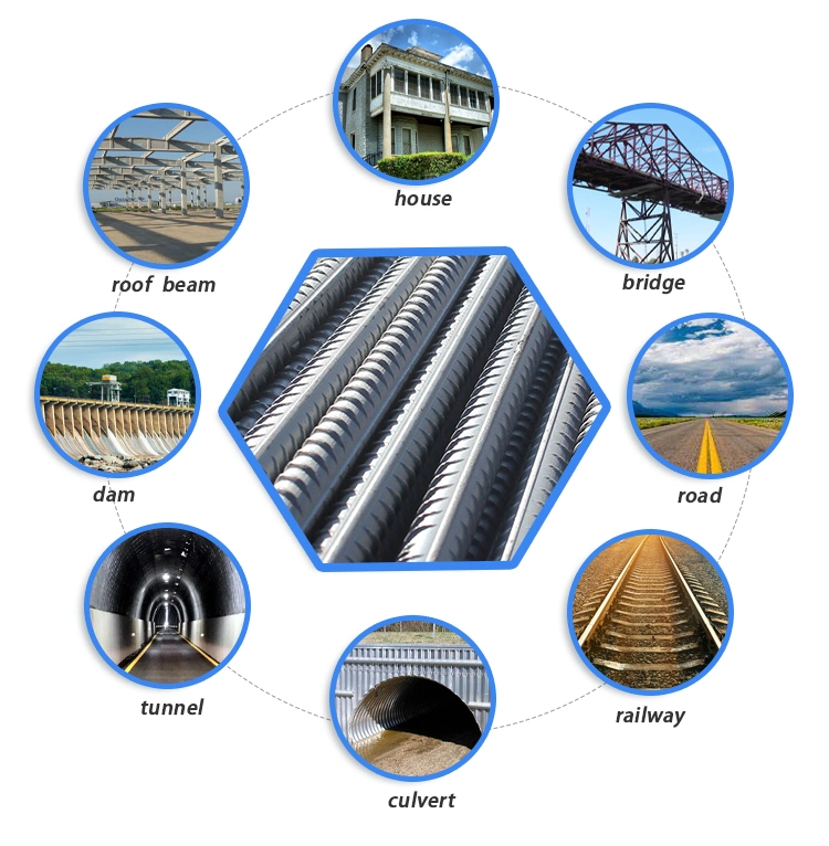 HRB400 HRB500 Deformed Steel Round Bar Construction Reinforcing Iron Bar Hot Rolled Steel Smooth Corrugated Tmt Rebar