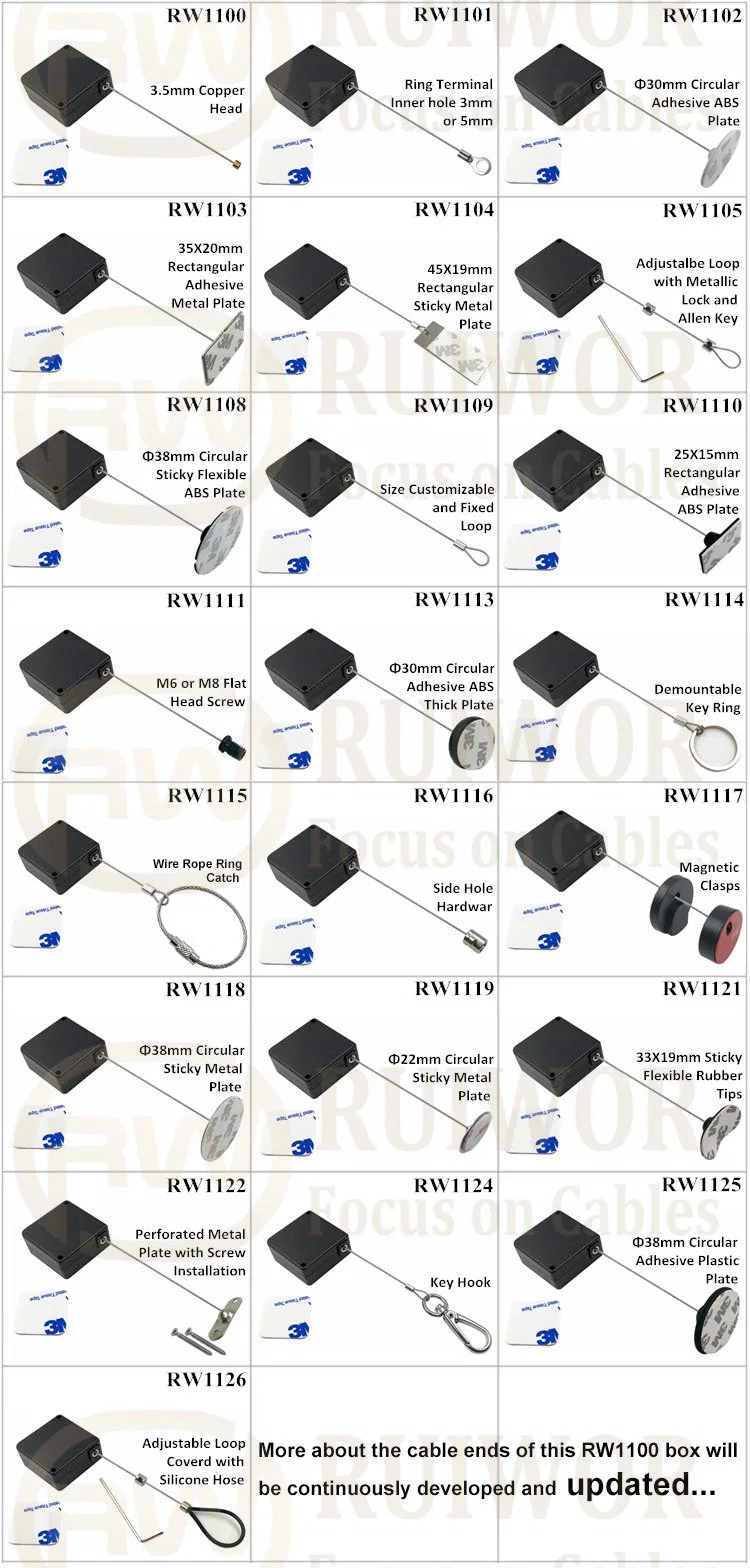 RW1118 Square Retail Security Tether Plus Dia 38mm Circular Sticky Metal Plate Used in Security Solutions