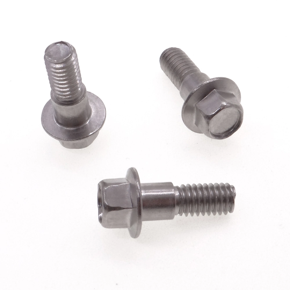 4*12 Stainless Steel Round Indented Hexagon Washer/Flange Head Half Thread/Tooth Screw