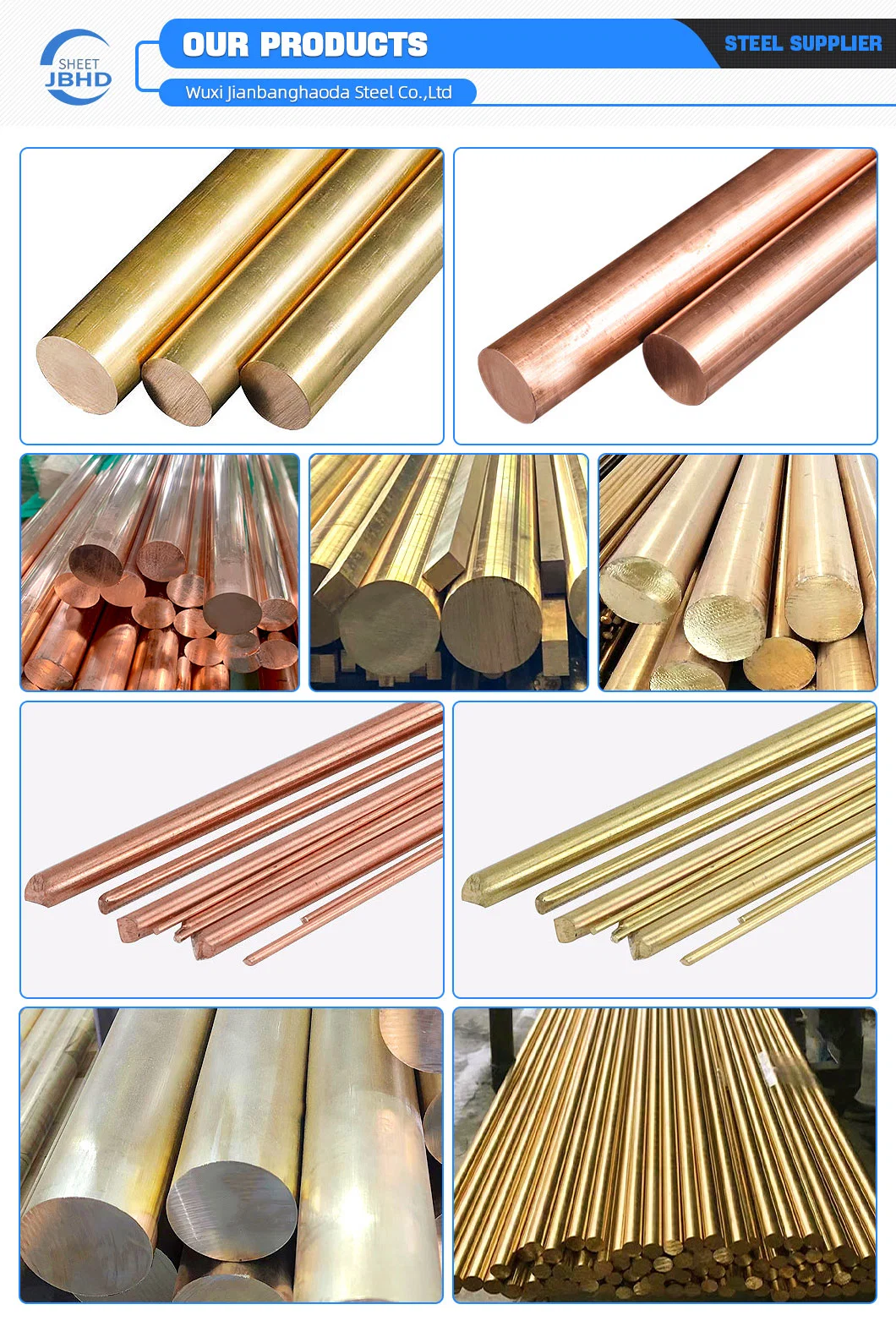 High Quality Metal Rod Brass Copper Bar Round Solid Bronze Brass Bar in Stock