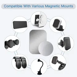 Rectangle Round Silver Car Magnet Phone Holder Mount Metal Plate Sticker