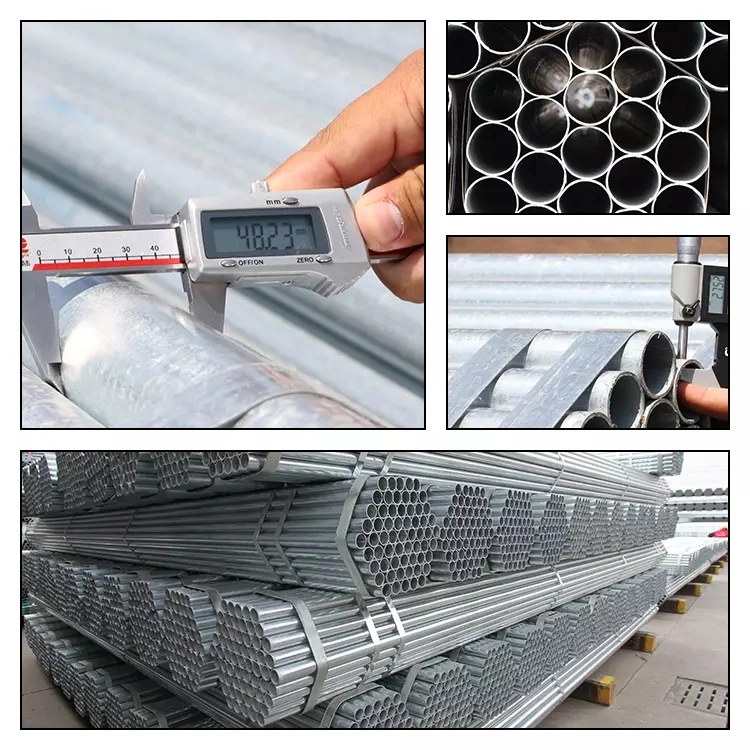 4 Inch 6 Inch ASTM A53 BS 1387 Ms Pipe Hot DIP Galvanized Steel Tube Gi Pipe Pre Galvanized Steel Pipe 1.5 Inch Galvanized Round Tubing for Greenhouse