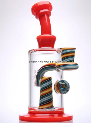 8-Inches Red Glass Smoking Water Pipe Hookah Pipe Stock with High Quality
