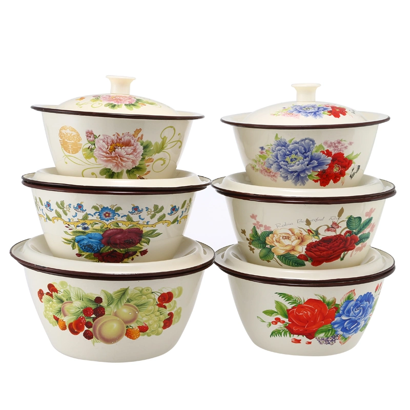 24cm Best Selling Factory Stocks Cookware Set Enamelware Pot Storage Bowl Container
