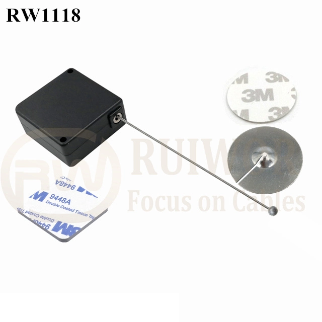 RW1118 Square Retail Security Tether Plus Dia 38mm Circular Sticky Metal Plate Used in Security Solutions