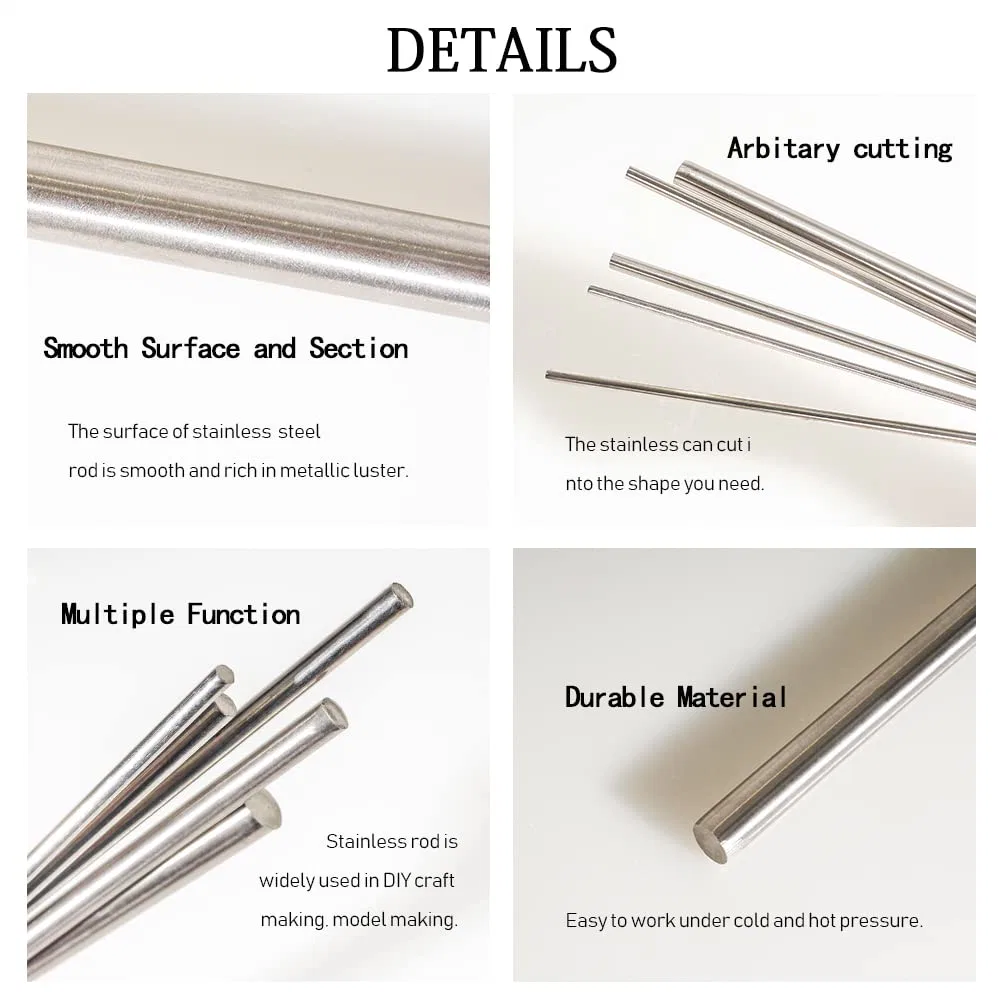 Bar Manufacturer Stainless Steel Flat Round Rod 1-20mm Diameter Ss 304 316 316f Bright Stainless Steel Bar/Rod