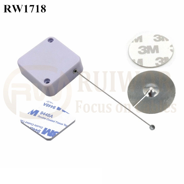 RW1718 Square Security Tether Plus Dia 38mm Circular Sticky Metal Plate