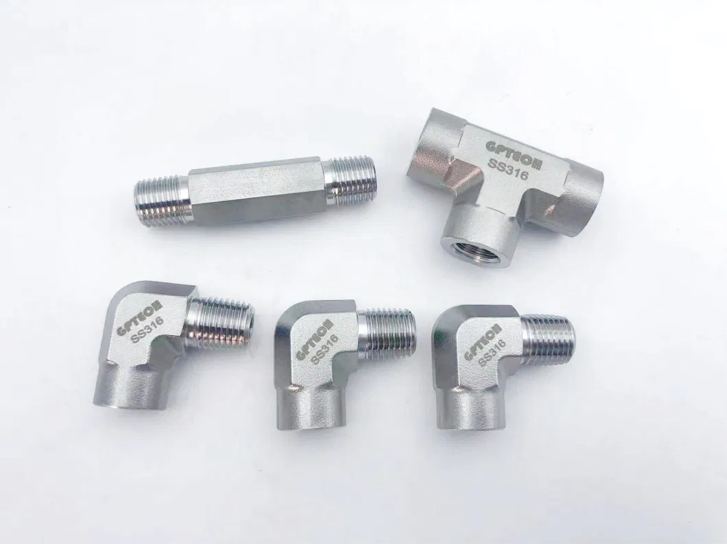 316 Precision Instrumentation Pipe Fittings Metric 10mm Equal Tees Stainless Steel Thread Cast Tube Fitting Tee