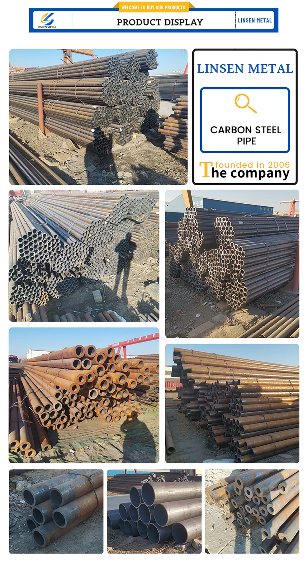 ASTM A36 Schedule 40/80/Xs Construction Steel 20 Inch 24 Inch 30 Inch Welded Seamless Carbon Steel Pipe
