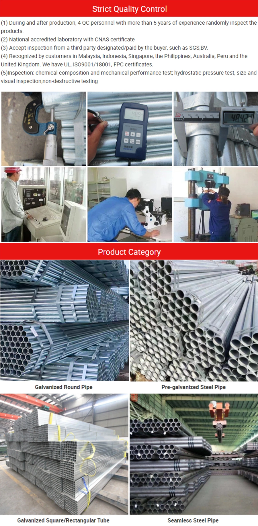 Factory Supply ASTM Standard Q195 Q235 Round Tubing 2.5 Inch Steel Round Tube Galvanized Steel Pipe for Building Decoration, Pipeline, Industry Use