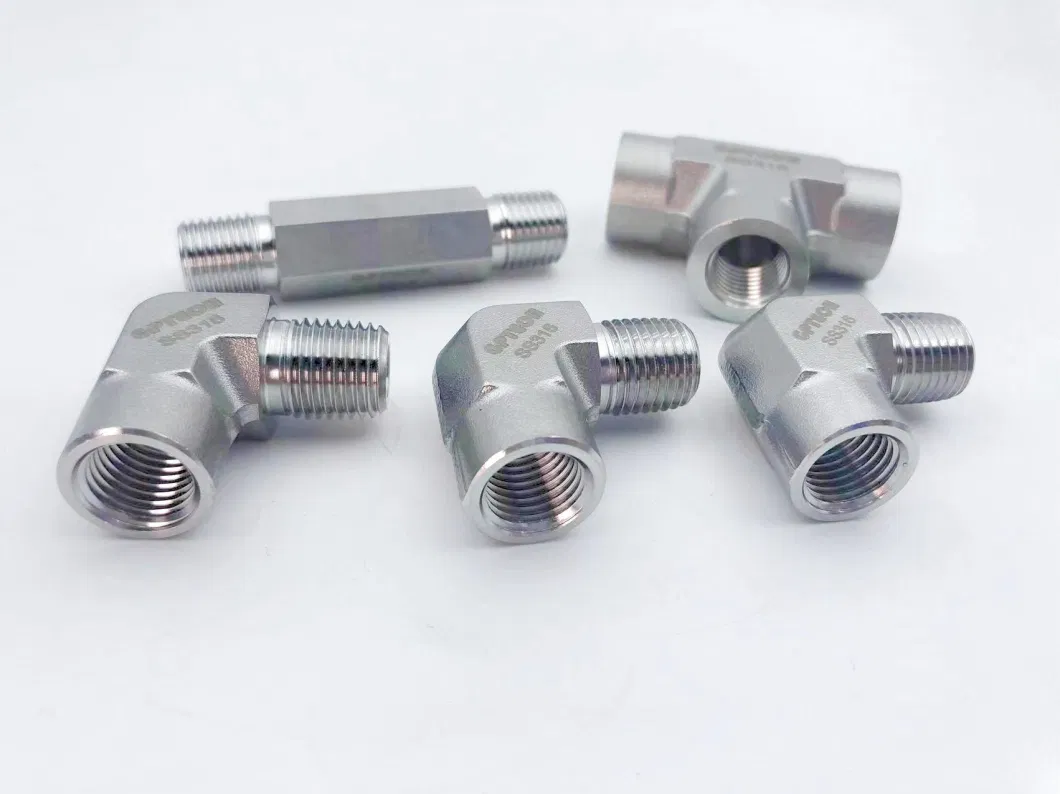 316 Precision Instrumentation Pipe Fittings Metric 10mm Equal Tees Stainless Steel Thread Cast Tube Fitting Tee