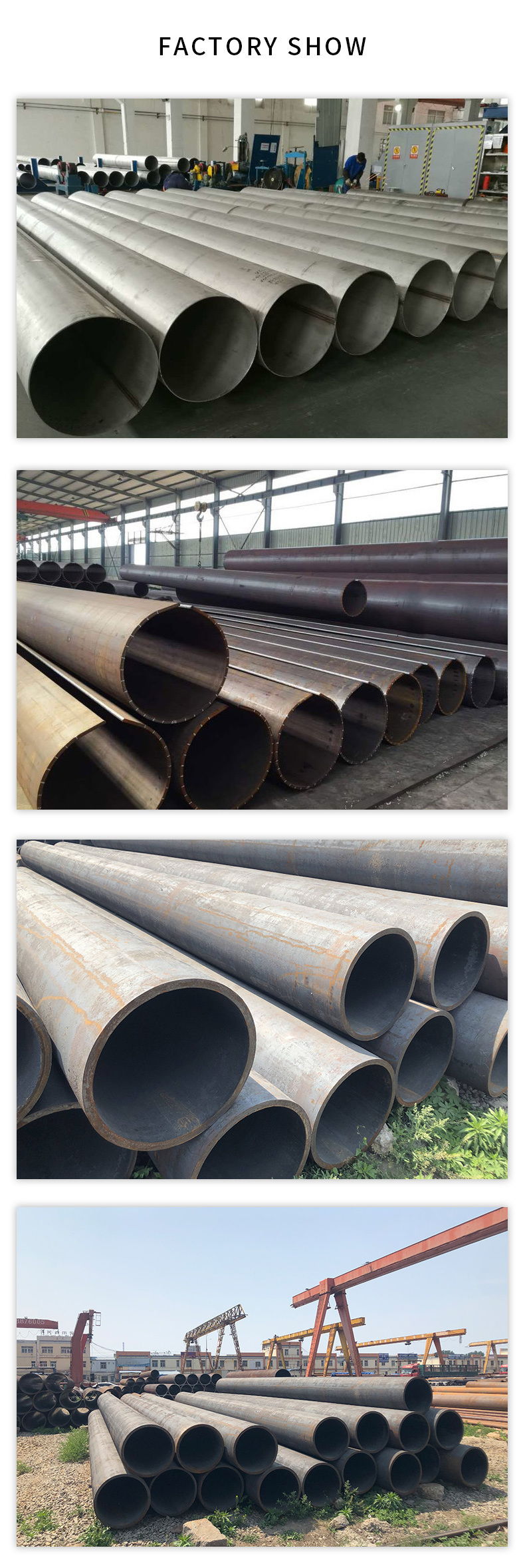 Mild Steel Tube En10219 S355j0h ERW Steel Pipe Hollow Sections Round Steel Pipe for Bridge