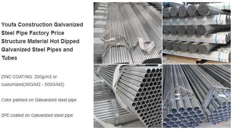 Pipe/Gi Galvanised Tube Structure ERW Spiral Welded Pipe Thick Wall Pipe 15-21 Days Hot Dipped Galvanized Round Steel ISO9001
