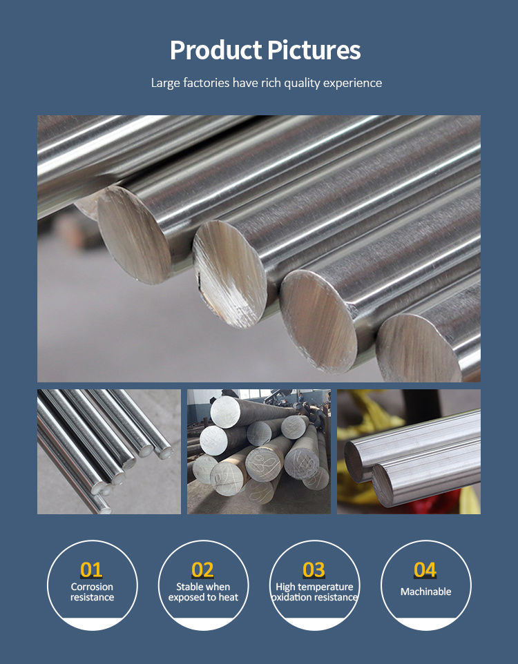 Factory Wholesale 347H, 310S, 309S, 430 Stainless Steel Round Bar Price