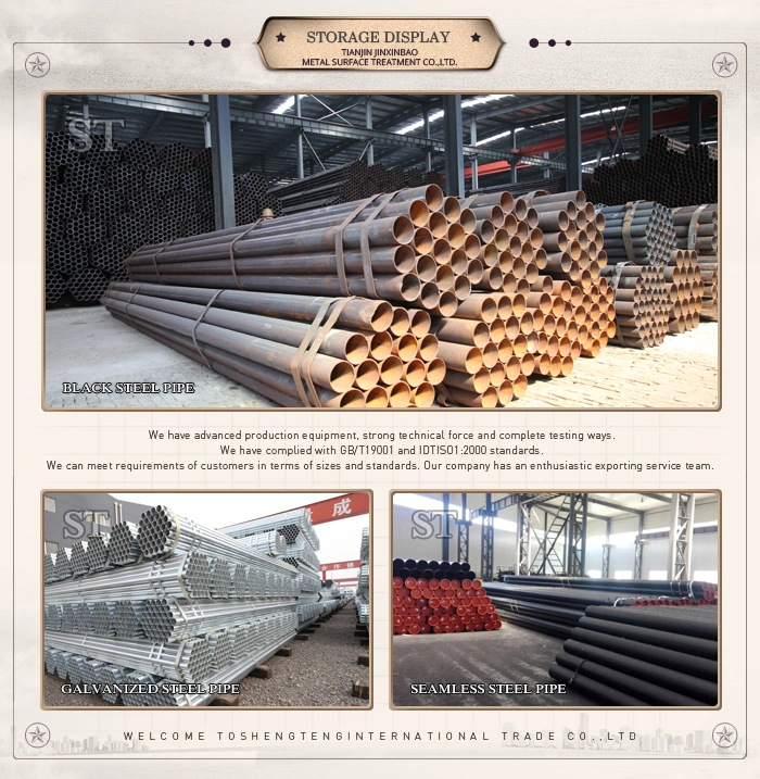 K55 Material Properties Black Powder Coated Galvanized Mild Steel Round Pipe Price