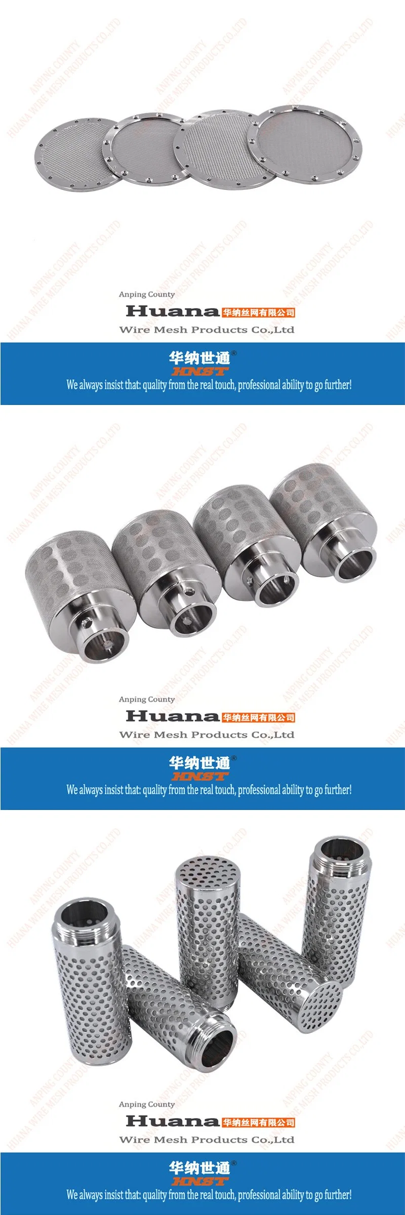 Custom Size 3 5 6 8 12 18 30 Inch Stainless Steel Perforated Cylinder Filter Pipe Tube