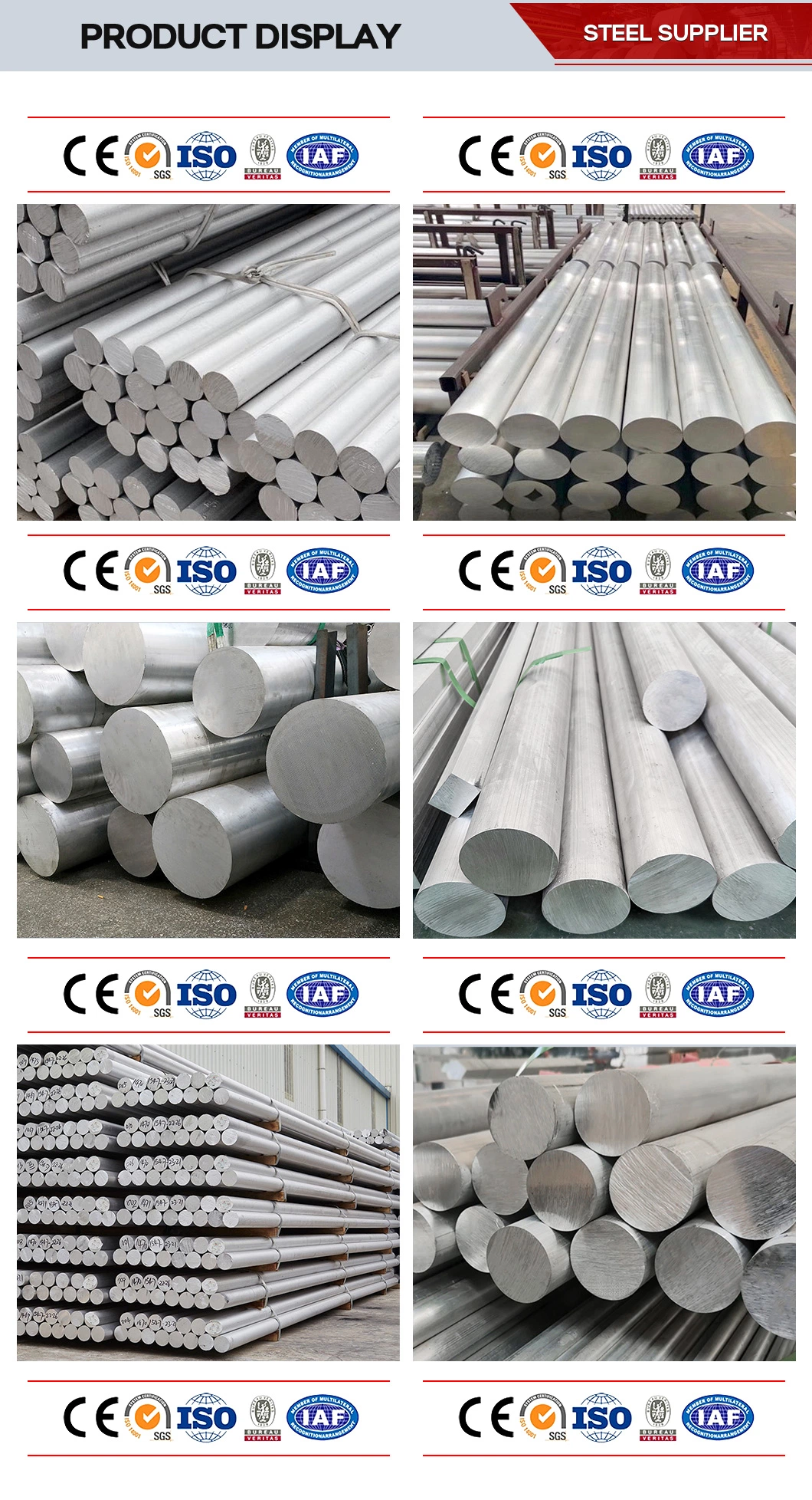 Factory 6061 7075 5083 3003 5052 6181 Aluminium Alloy Rod Aluminium Round Bar Metal Rod