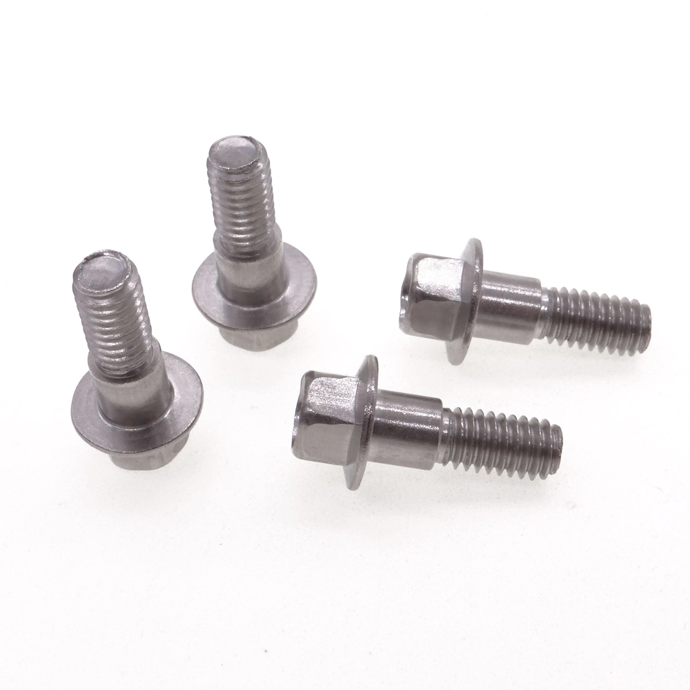 4*12 Stainless Steel Round Indented Hexagon Washer/Flange Head Half Thread/Tooth Screw