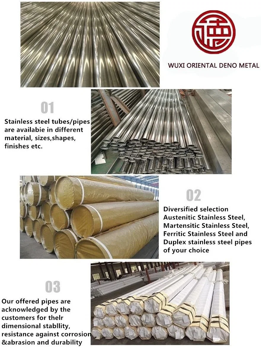 Stainless Steel 301 304 Tubes 1 Inch 1.5 Inch 4 Inch 6 Inch 8 Inch 24 Inch 304 Tubing Stainless Steel Pipe