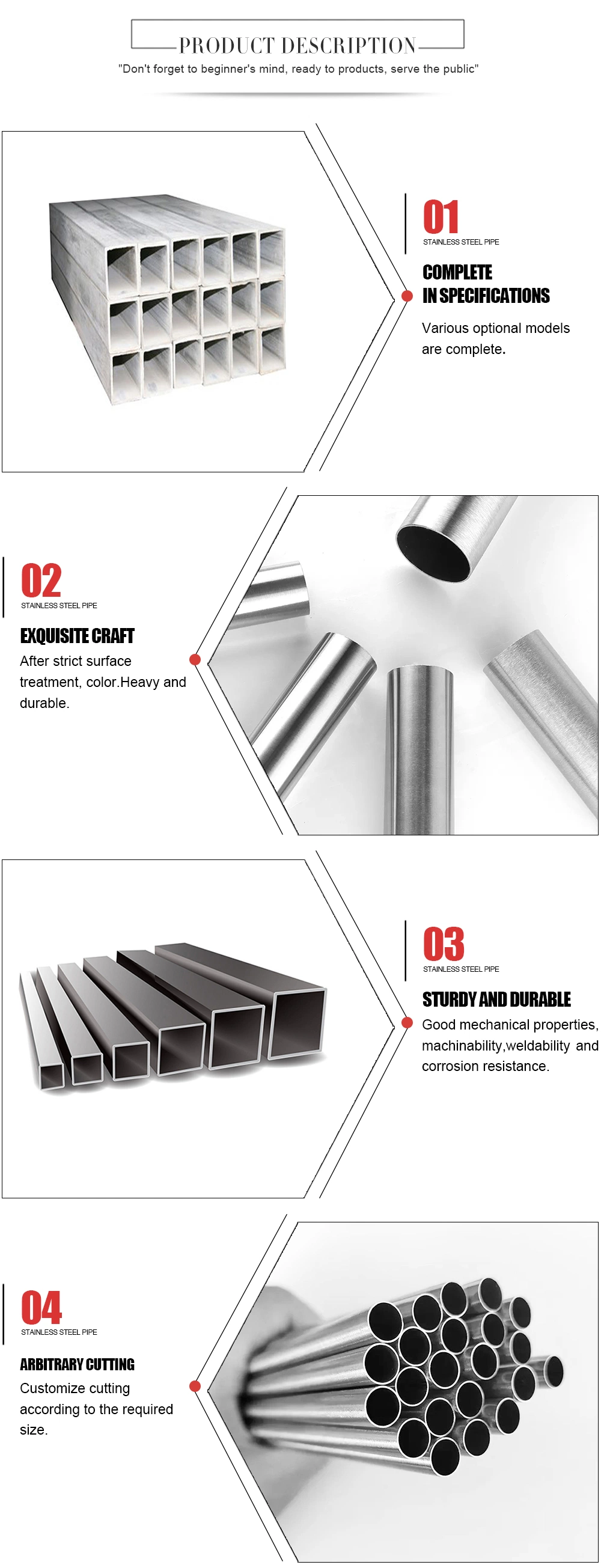 Custom Size 20 Inch Ss 304 Sch 10 Stainless Steel Pipe Welded Pipe Tube