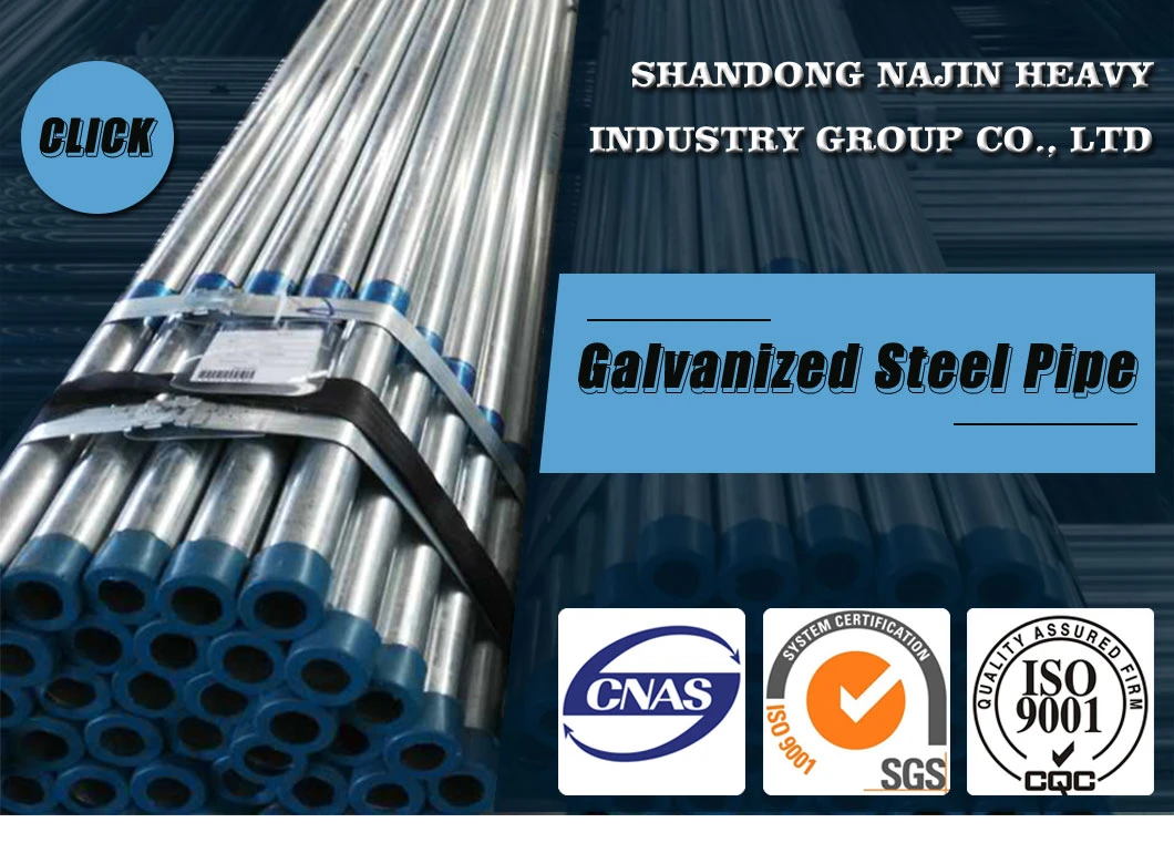 Galvanized Steel Pipe/ERW Steel Pipe/Gi Carbon Steel Pipe/Galvanized Gi Round Pipe for Greenhouse