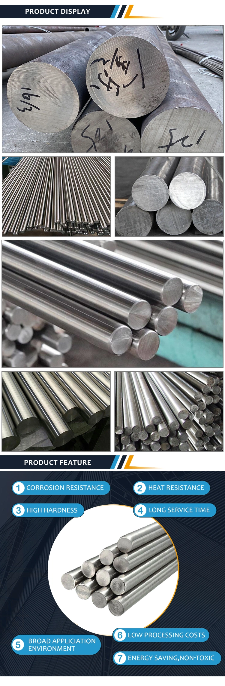 China Supplier Original ASTM SUS 304 316 Customized Stainless Steel Round Bar in Stock