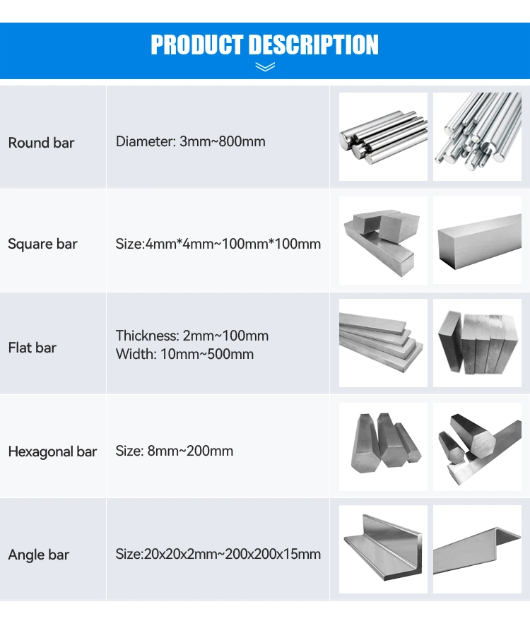 Hot Rolled Stainless Steel Round Bar 306 316 304 301 Stainless Steel Round Rod 2 Inch Stainless Steel Rod