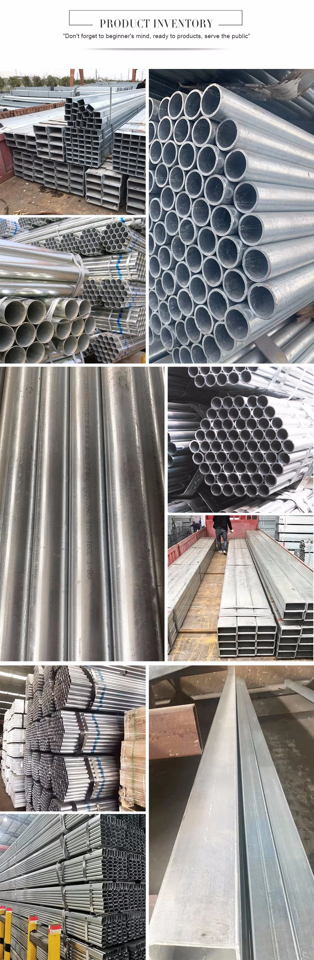 Gi Steel Tube Galvanized Steel Pipe Seamless ERW Spiral Welded Alloy Galvanized Rhs Hollow Section Pipe Square