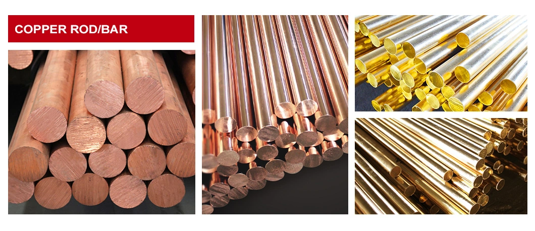 High Quality C2100, C2200, C2300, C2400 Dia 2-90mm Round Rod Copper Bar Hard Half-Hard 99.9% Pure Copper Red Cooper