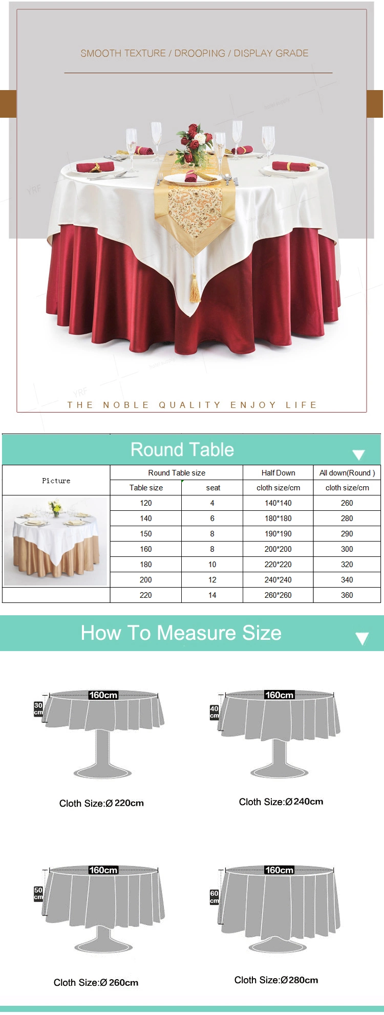 Customized Size 108 Inch Round Polyester Tablecloth Ivory Banquet Tablecloth Round 108 Linen