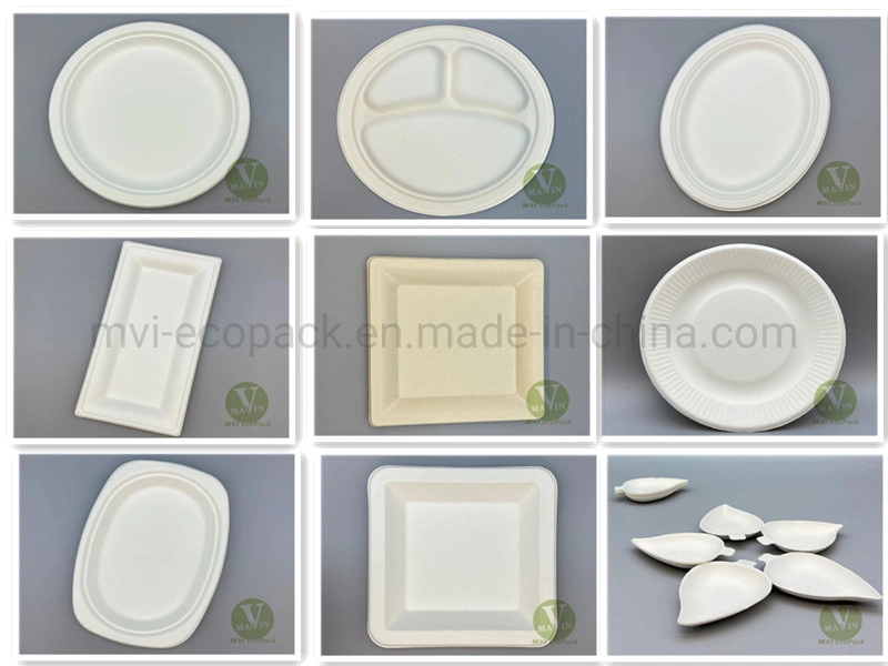 8.6inch Special Bagasse Sugar Cane Biodegradable Plate Dioposable Round Plate