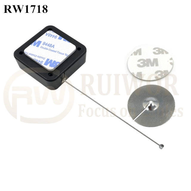 RW1718 Square Security Tether Plus Dia 38mm Circular Sticky Metal Plate