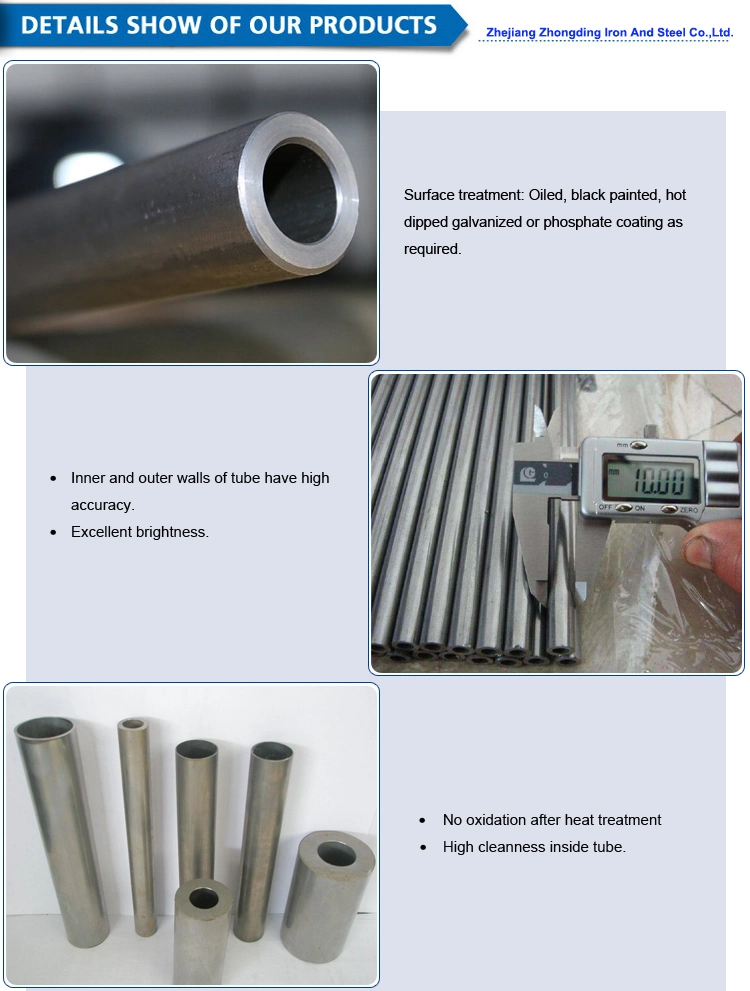High Precision Galvanized Seamless Carbon Steel Pipe St44 St45 Bk Cold Drawn Dom Tube
