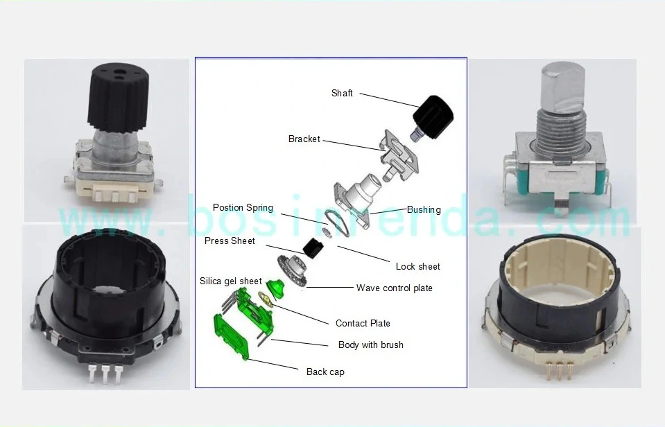 Potentiometers 9mm PCB Mounting Vertical Pins/ Metal Shaft Knurled 9mm Rotary Potentiometer